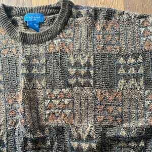 Men’s Vintage Towncraft Sweater Multicolor 2XL 90s Grunge Cosby‎ Grandpa Aztec